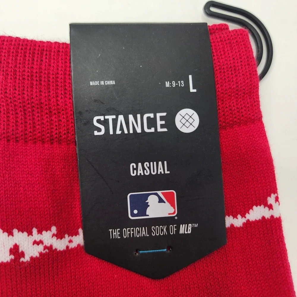 NEW Stance MLB CIN Cincinnati Reds Mens Large Chalk Casual Crew Socks NWT